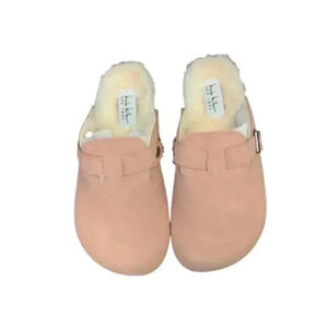 Nicole Miller Girls Faux Fur Lined Buckle Clogs